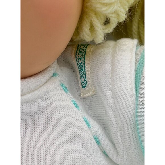 Vintage Cabbage Patch Kid Girl Doll Blond Ponytails Blue Eyes W Adoption Paperwo - Picture 3 of 10
